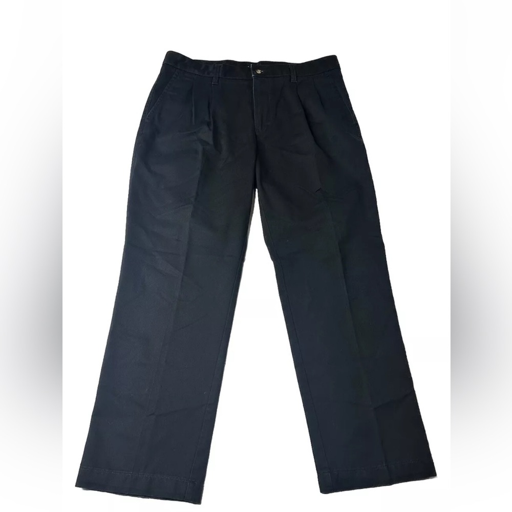 Men’s 33/30 Van Heusen Dress Pants Slacks Tortoise Shell Buttons Black